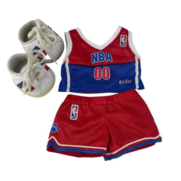 Build-A-Bear Workshop Other - Build A Bear Clothes NBA Basketball Uniform Jersey Shorts Red Blue Outfit Shoes